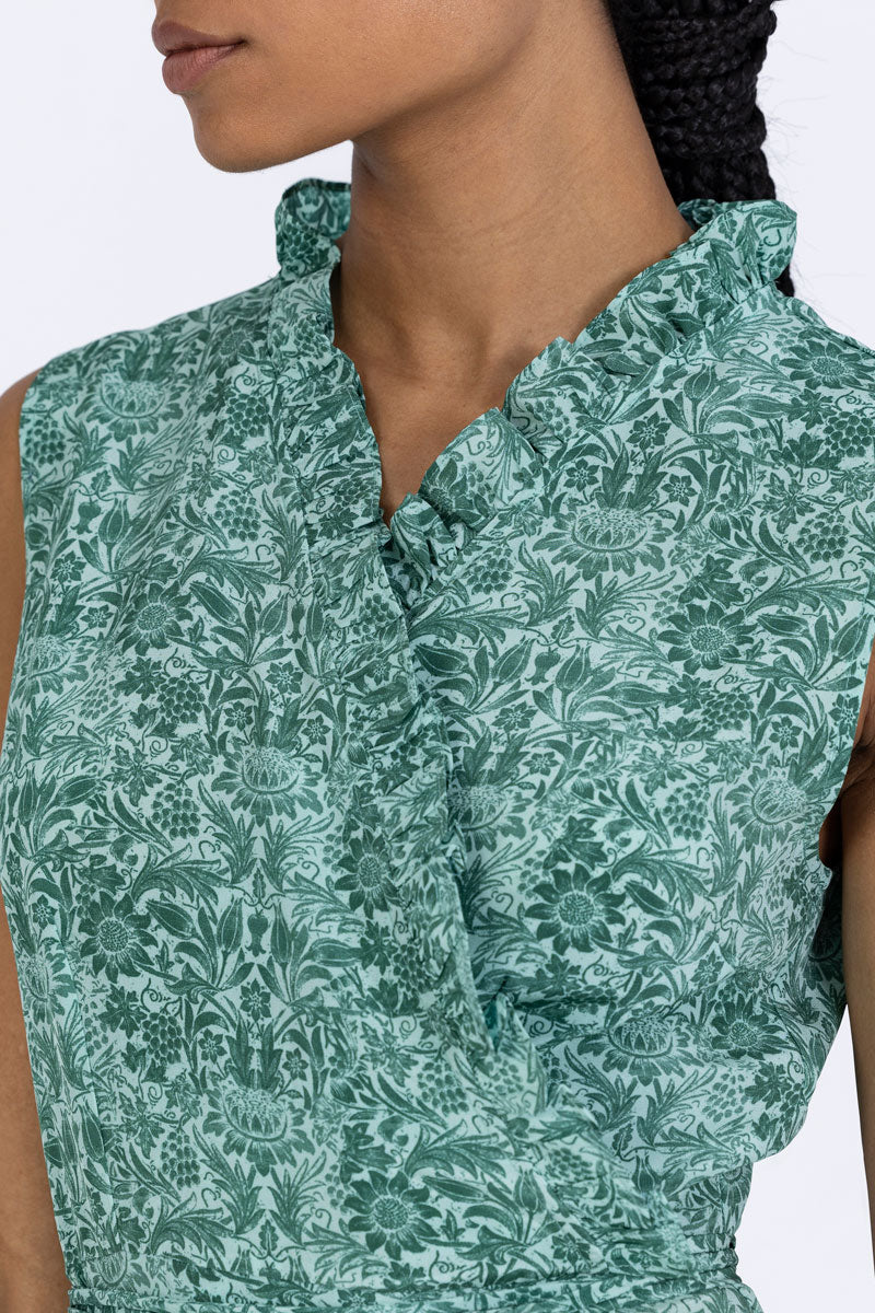 Silk Frilled Wrap Dress