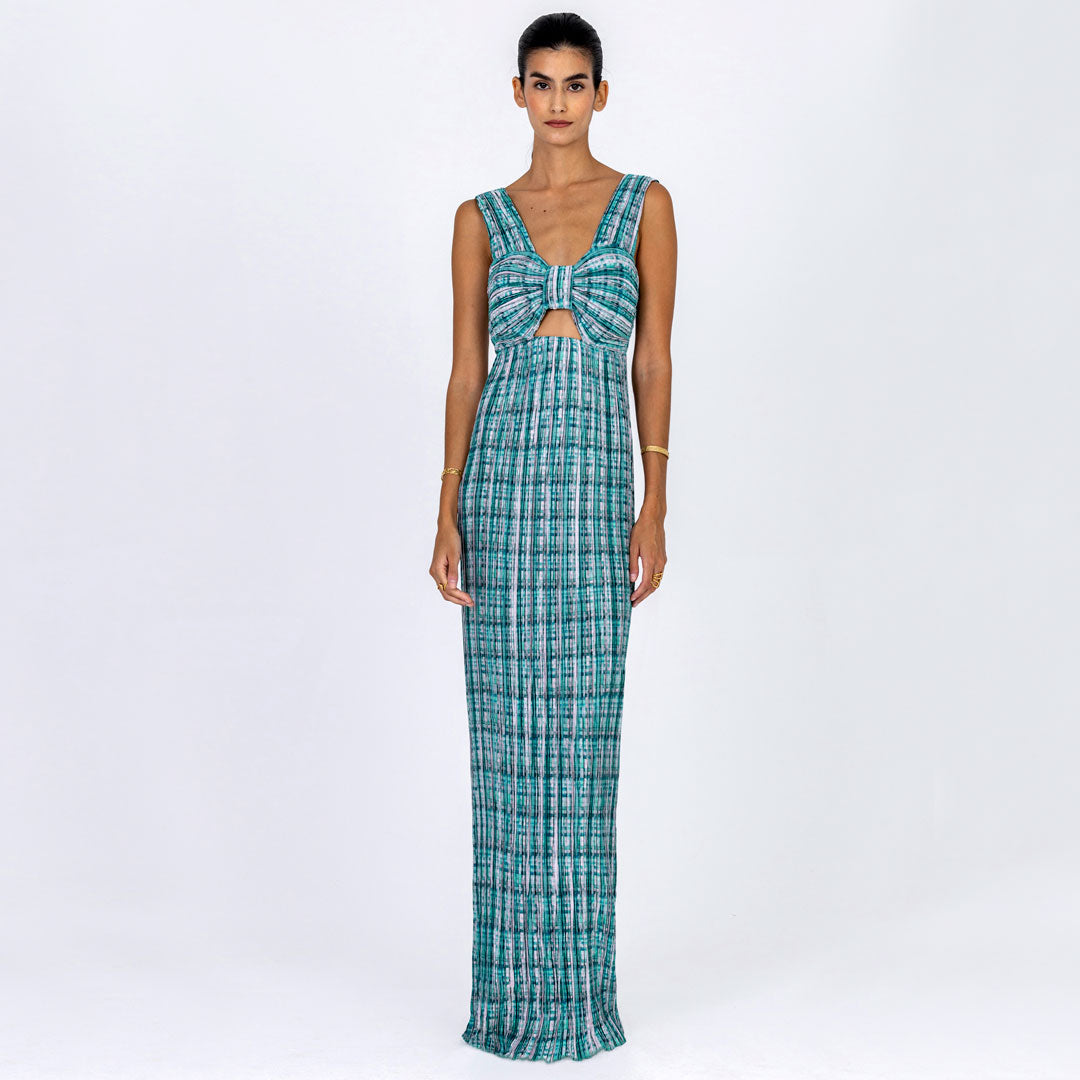 Knotted Plissé Dress