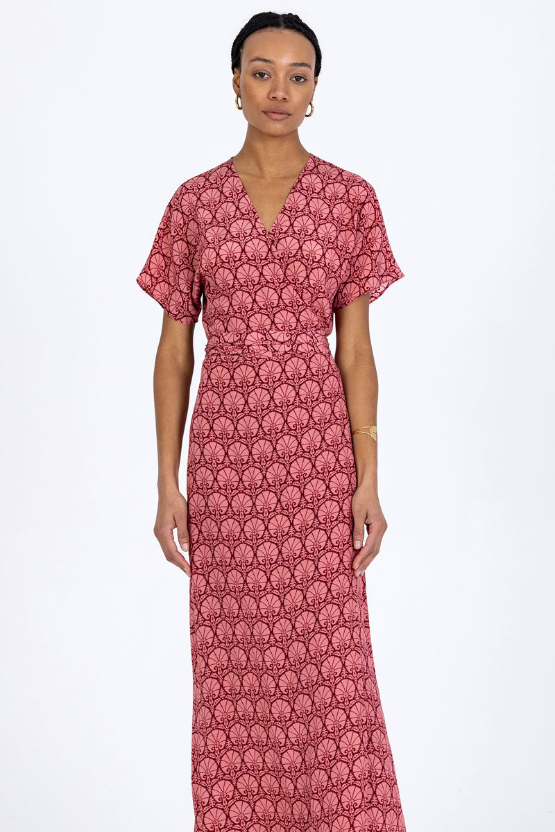 Silk Sleeved Wrap Dress