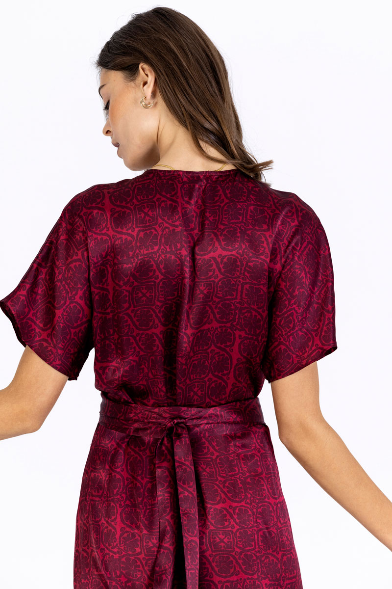 Silk Sleeved Wrap Dress
