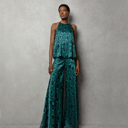 Silk Flared Trousers