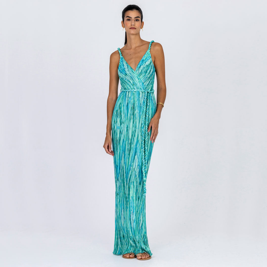 Plissé Wrap Style Dress