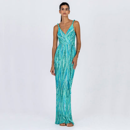 Plissé Wrap Style Dress