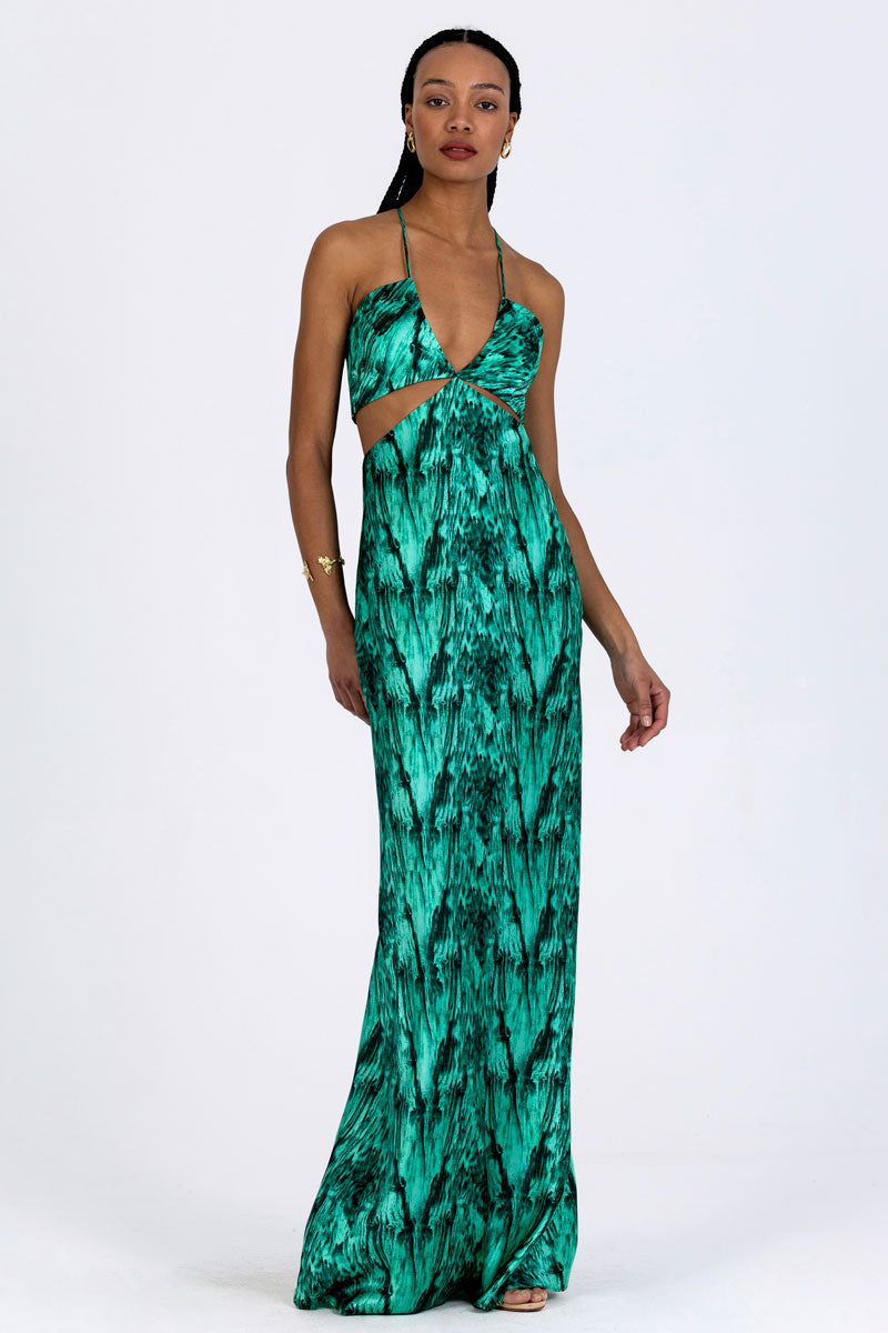 Silk Bias Cutout Dress