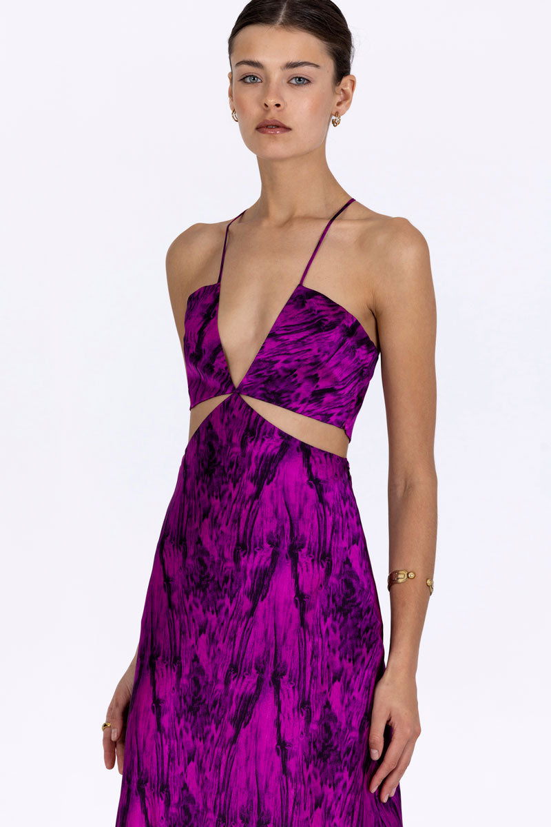 Silk Bias Cutout Dress