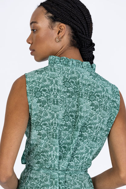 Silk Frilled Wrap Dress