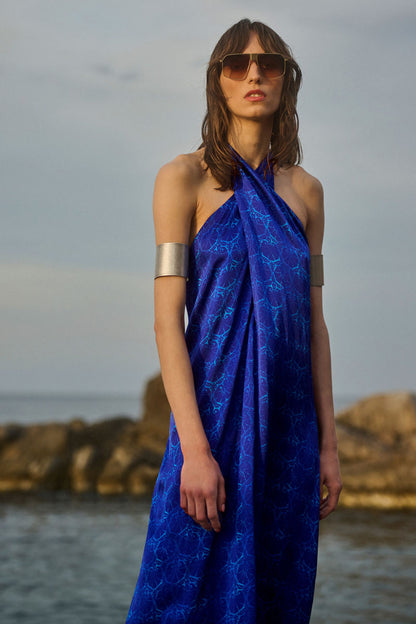 Crossover Halterneck Dress