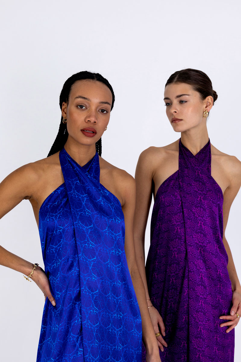 Crossover Halterneck Dress