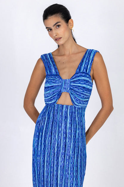 Knotted Plissé Dress