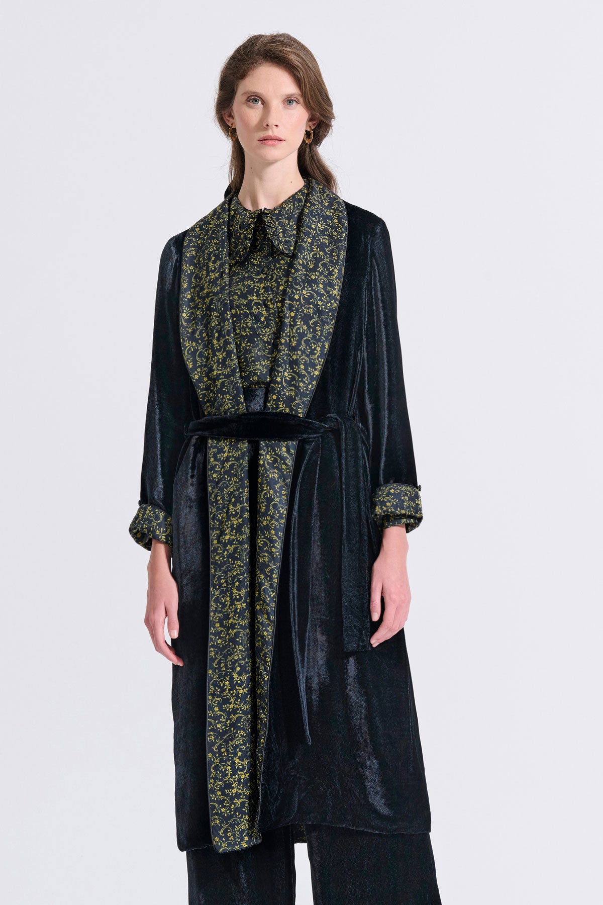 Silk Frilled Collar Shirt