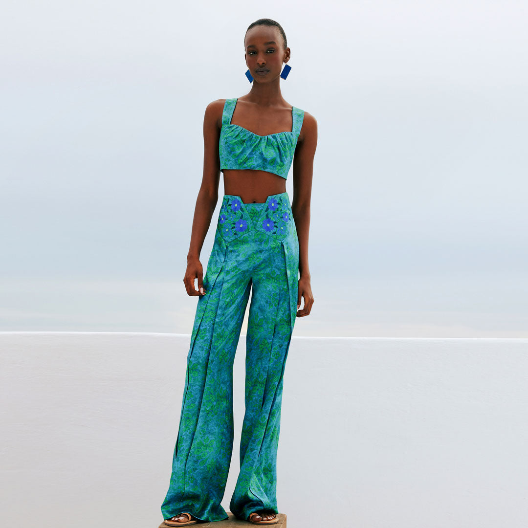 Silk Embroidered Trousers