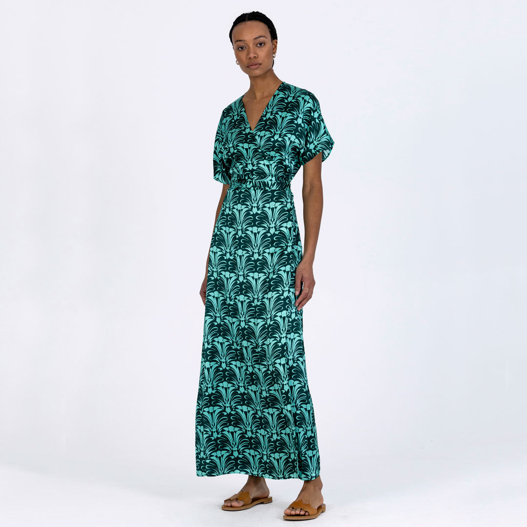 Silk Sleeved Wrap Dress