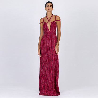 Braided Plissé Dress