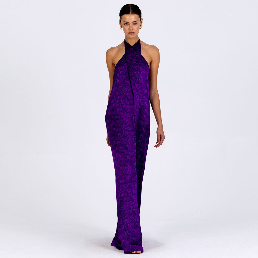 Crossover Halterneck Dress