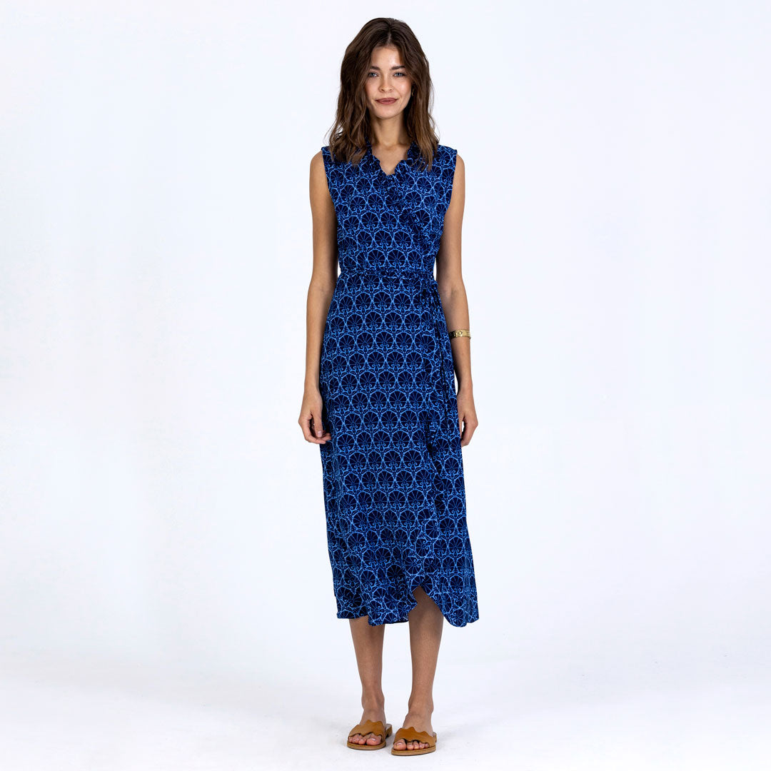 Silk Frilled Wrap Dress