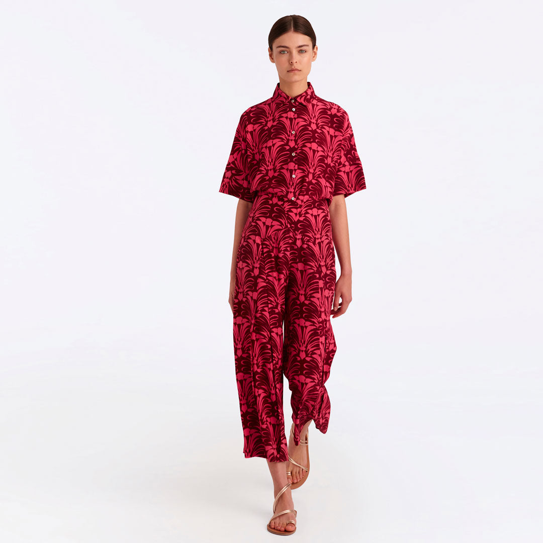 Silk Contour Waist Crop Pants