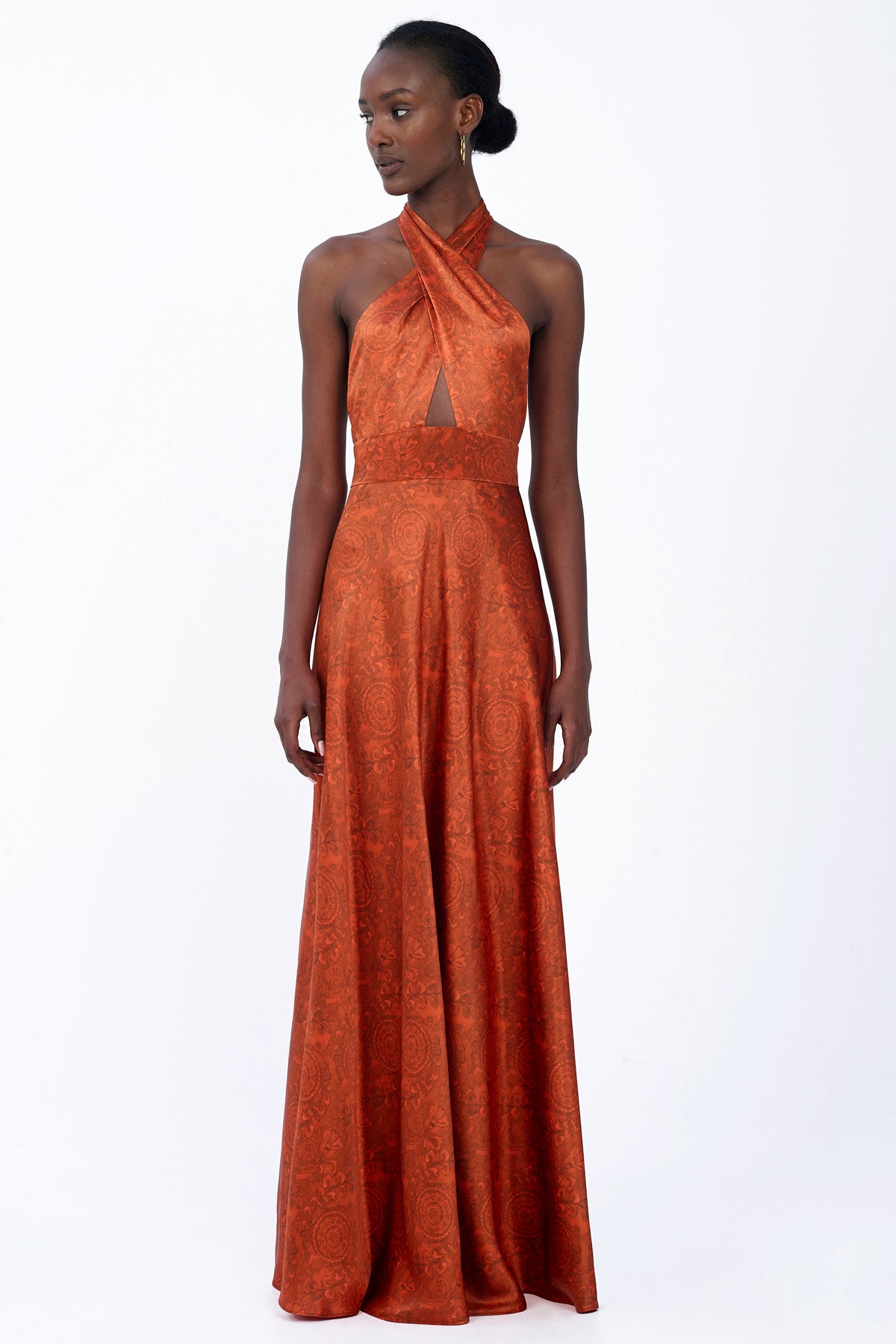 Silk Halterneck Maxi Dress
