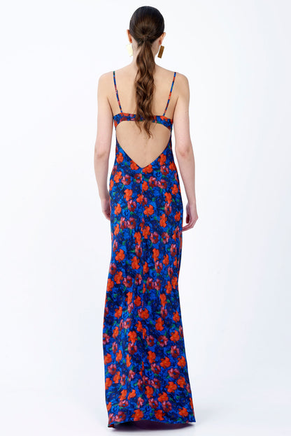 Open Back Silk Dress