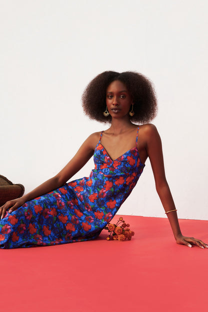 Open Back Silk Dress