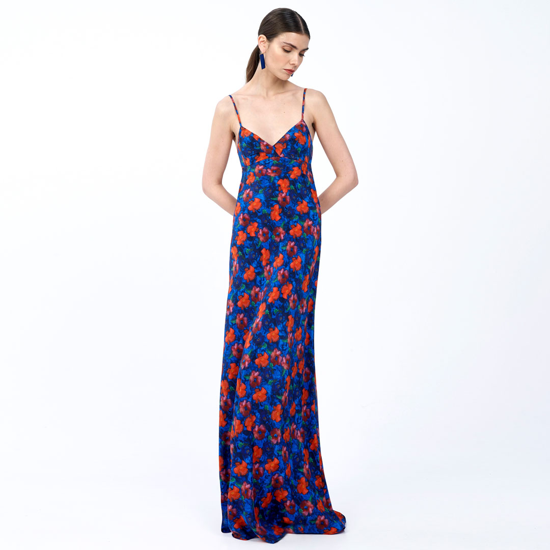 Open Back Silk Dress