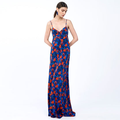 Open Back Silk Dress