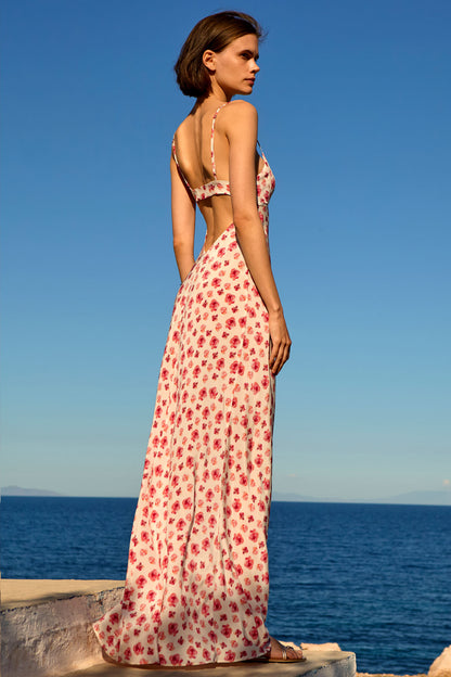 Open Back Silk Dress