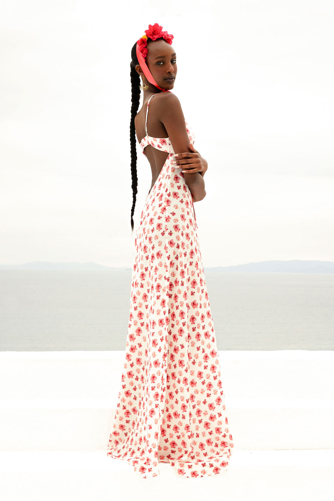 Open Back Silk Dress