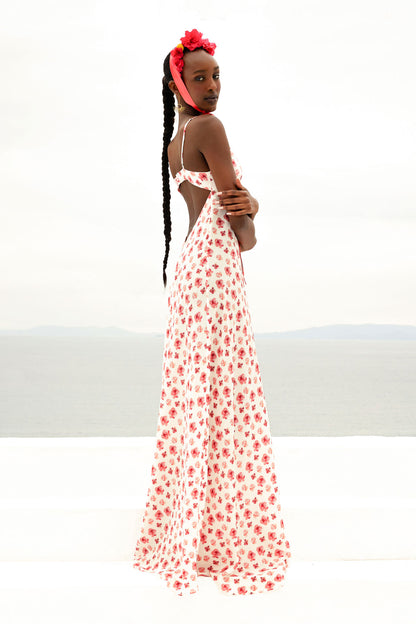 Open Back Silk Dress