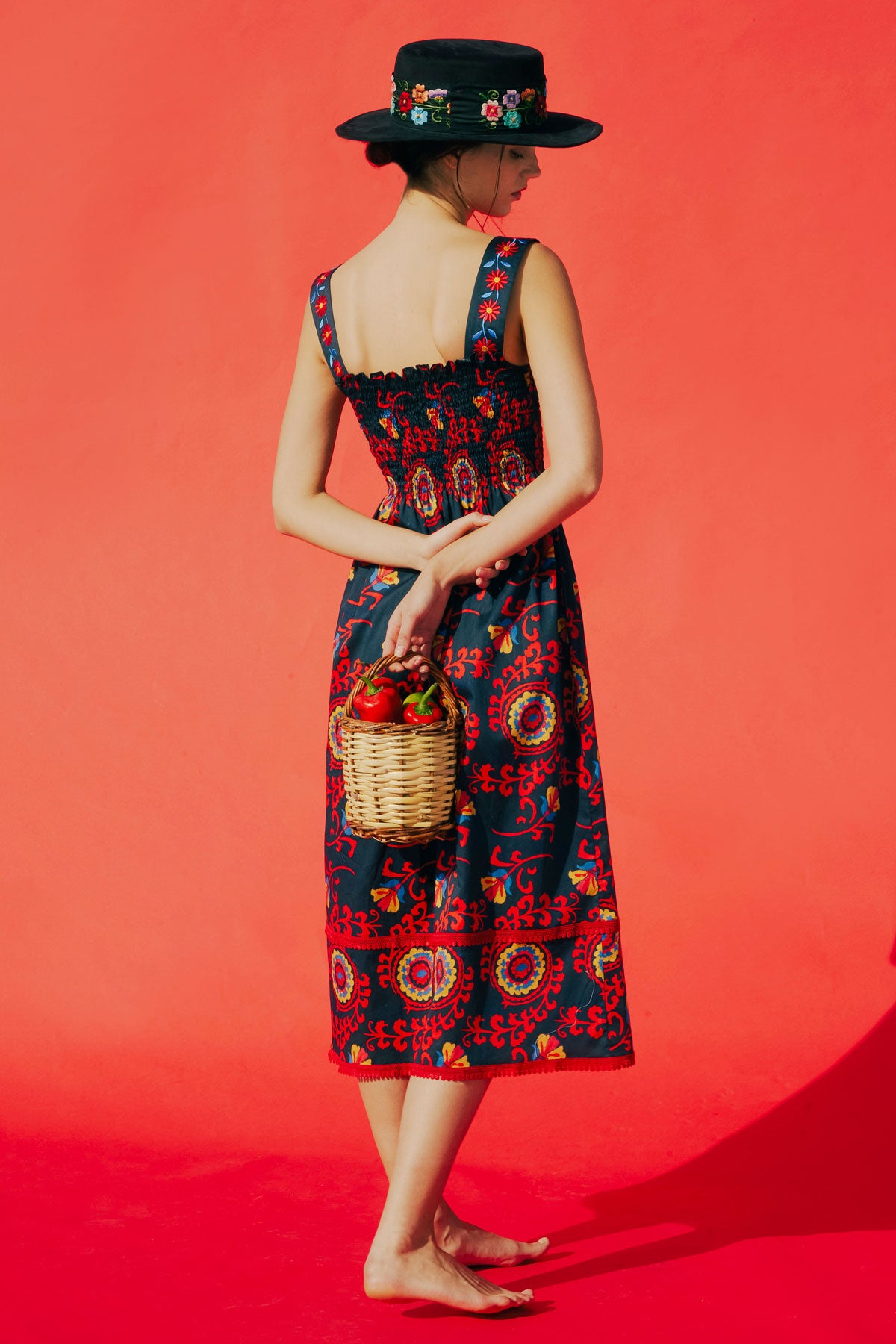 Smocked Dress with Embroidery