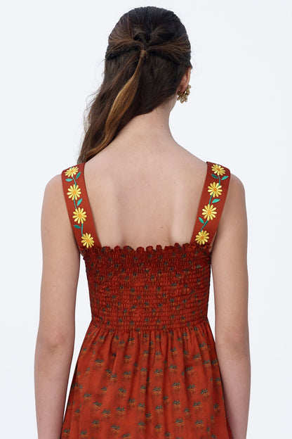 Smocked Dress with Embroidery