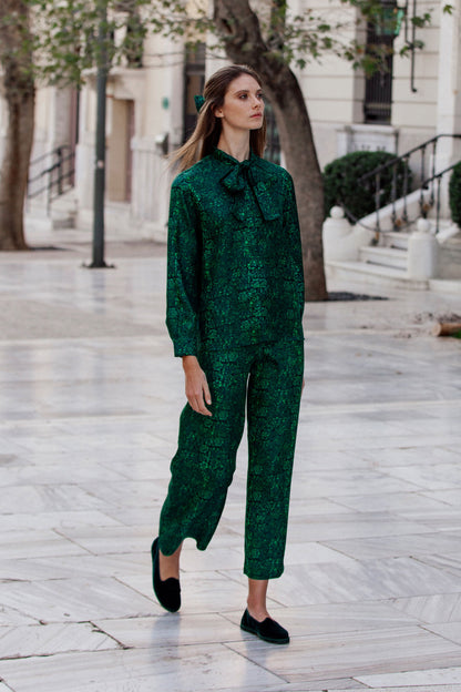 Silk Straight Leg Pants