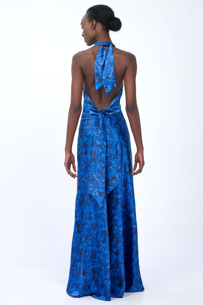 Silk Halterneck Maxi Dress