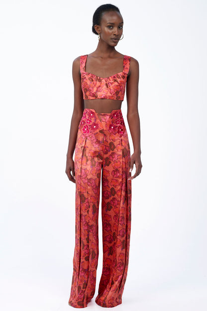 Silk Embroidered Trousers