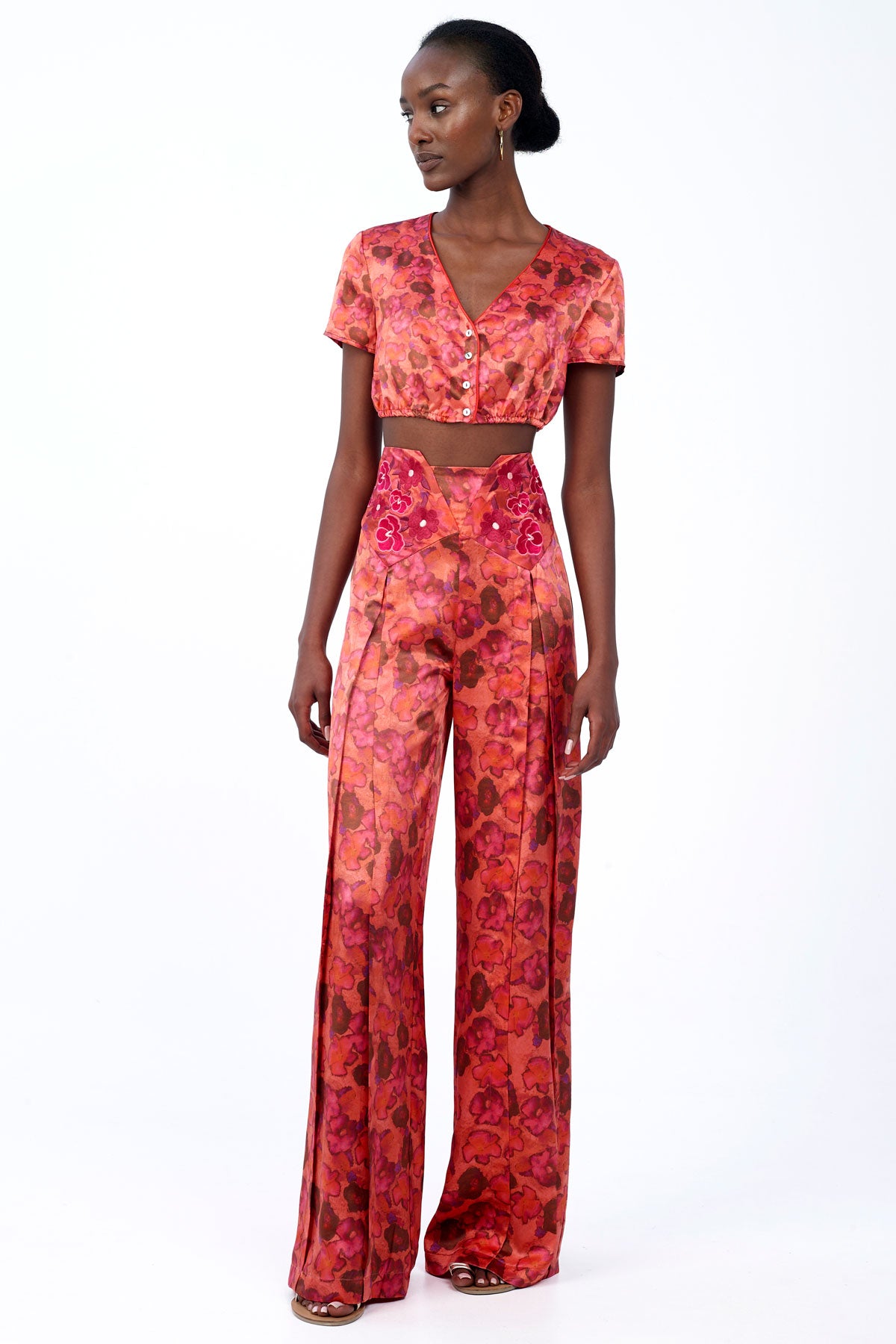 Silk Embroidered Trousers