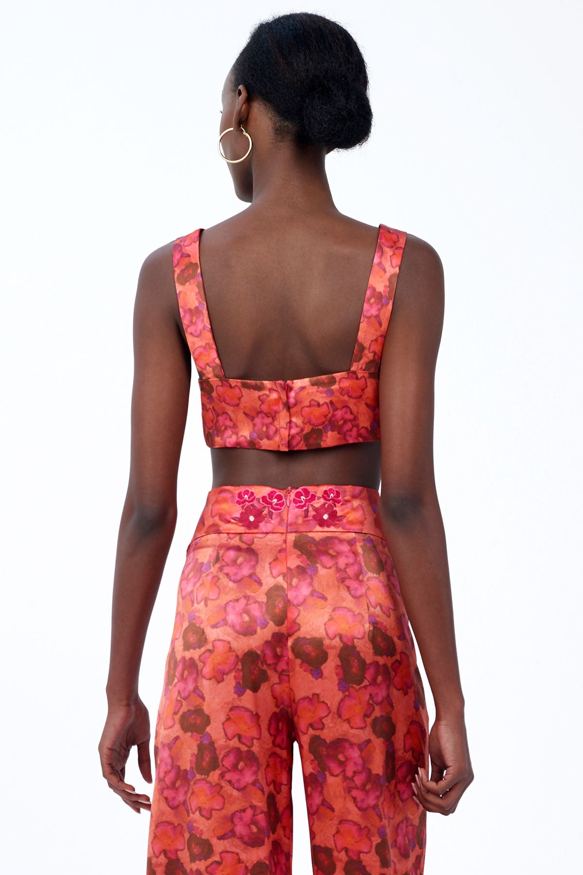 Silk Gathered Crop Top