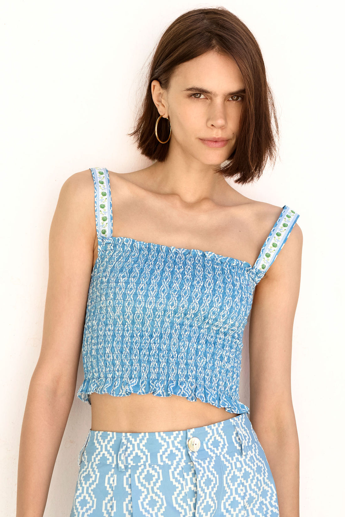 Smocked Strap Top