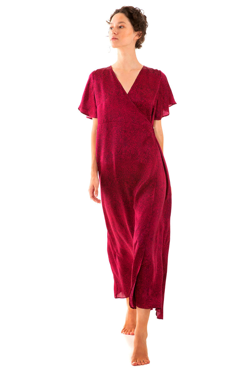 Maxi Sleeved Wrap Dress