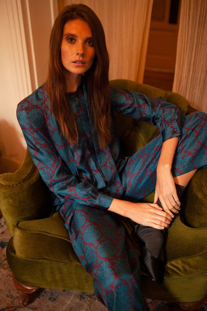 Silk Straight Leg Pants