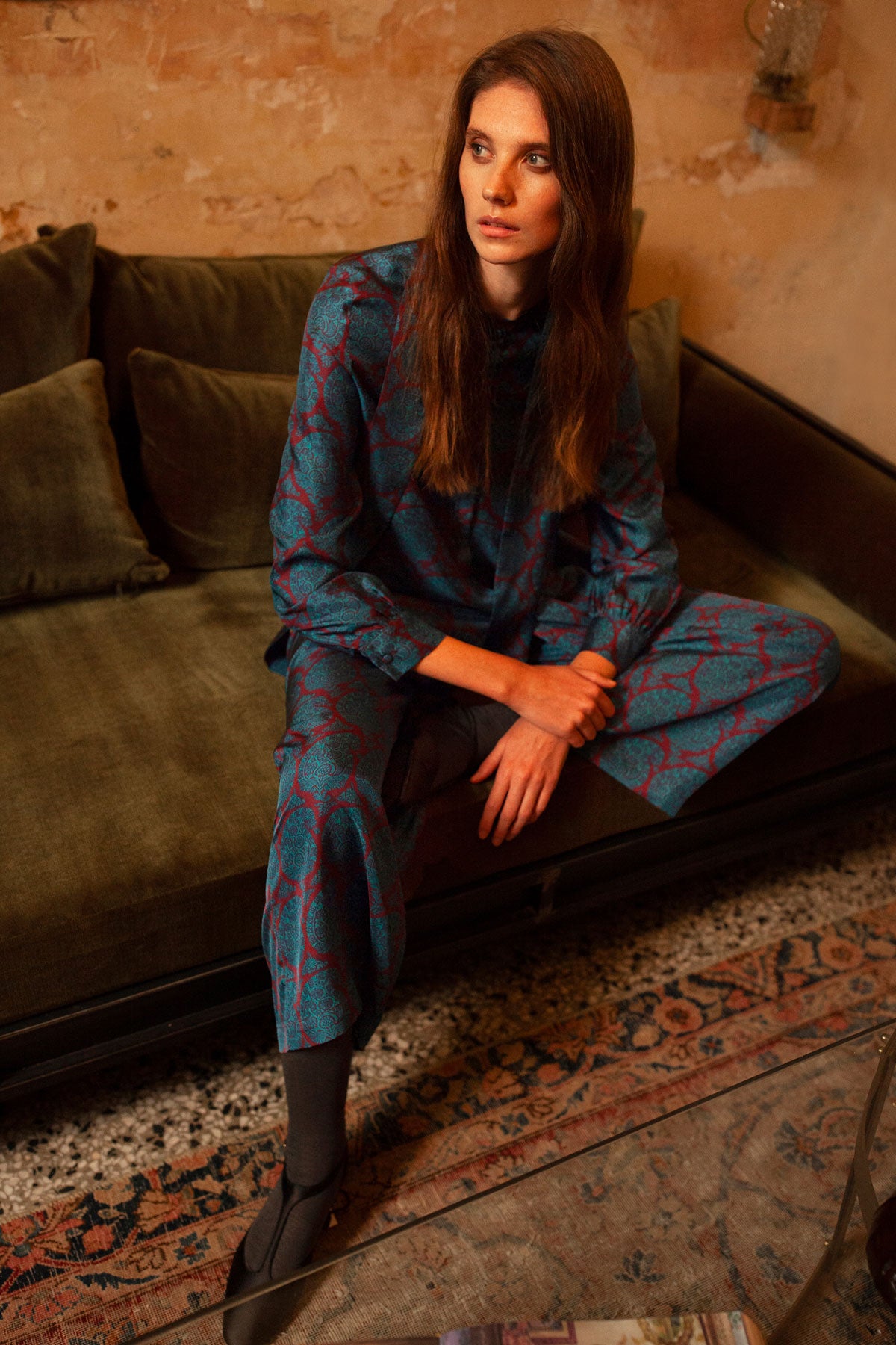 Silk Straight Leg Pants