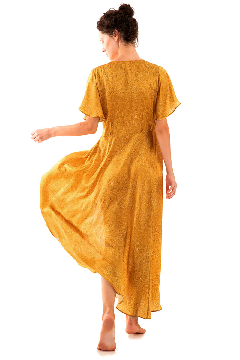 Maxi Sleeved Wrap Dress