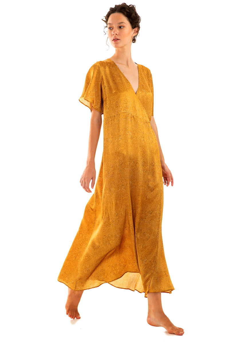 Maxi Sleeved Wrap Dress