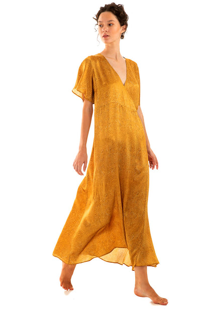 Maxi Sleeved Wrap Dress