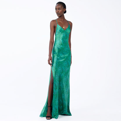 Silk Dress with Side Slit