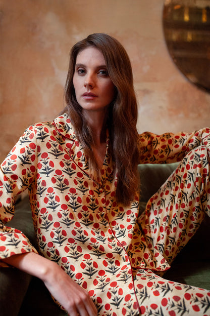 Silk Shirt with Piping