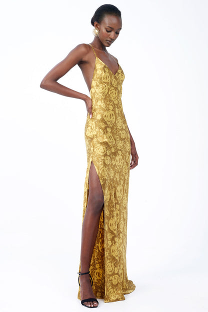 Silk Dress with Side Slit