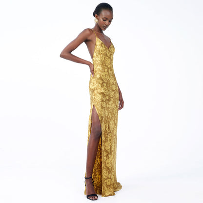 Silk Dress with Side Slit