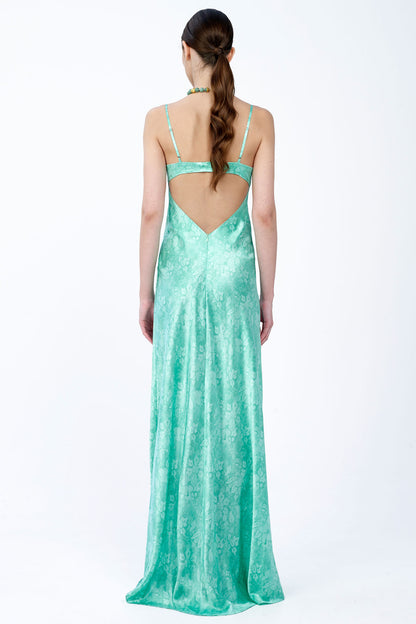 Open Back Silk Dress