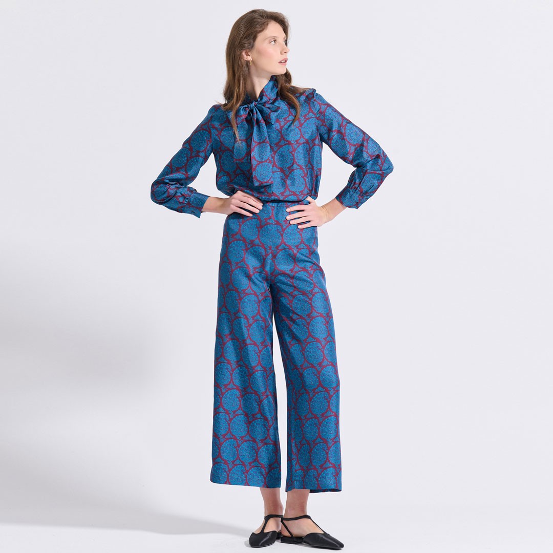 Silk Straight Leg Pants