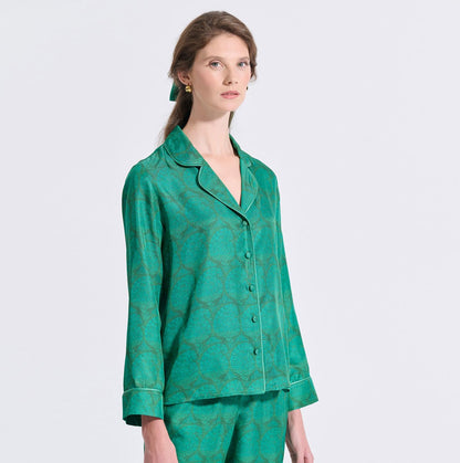 Silk Shirt with Piping